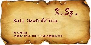 Kali Szofrónia névjegykártya